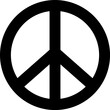 B&W illustration of peace icon.