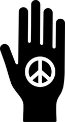 Poster - Illustration of peace hand icon.