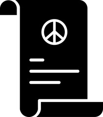 Wall Mural - Scroll paper or peace letter icon in b&w color.