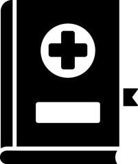 Wall Mural - Medical book glyph icon in flat style.