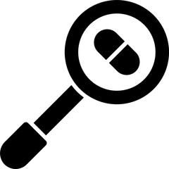 Poster - Search medicine capsule glyph icon or symbol.