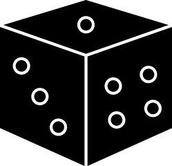 Canvas Print - Vector illustration of dice in b&w color.