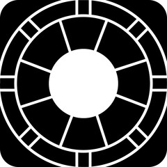 Sticker - B&W life saver icon in flat style.