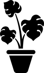 B&W tropical or palm plant in flat style.