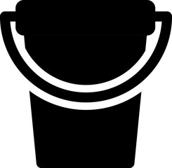 Sticker - B&W illustration of bucket icon.