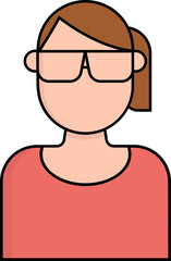 Poster - Faceless Girl character wearing eyeglasses icon.