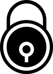 Canvas Print - B&W illustration of lock icon.