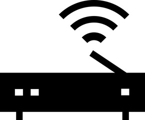 Wall Mural - Wifi router icon in b&w color.