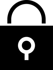 Wall Mural - B&W lock icon in flat style.