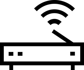 Poster - Line art illustration of wifi router icon.