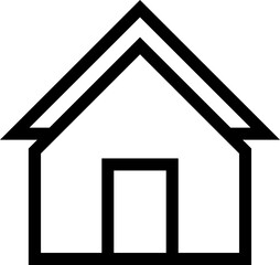 Poster - House icon or symbol in line art.