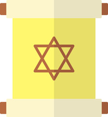 Sticker - Scroll Jewish Scriptures icon in flat style.