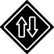 Two way traffic sign or symbol.