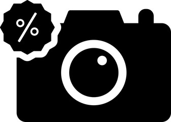 Poster - Digital camera on sale discount price icon.