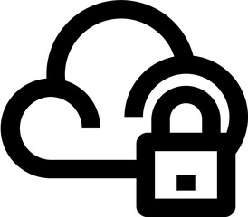 Wall Mural - illustration of cloud computing security icon.