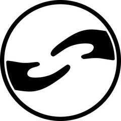 Sticker - Handshake sign or symbol in black color.