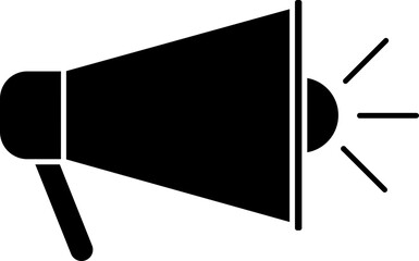 Sticker - Isolated megaphone icon in b&w color.