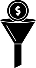 Sticker - Illustration of filter icon in b&w color.