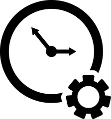 Poster - Illustration of time setting or management glyph icon.