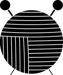 Poster - Wool ball with two knitting needle. Glyph icon or symbol.