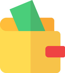 Wall Mural - Money wallet icon in green and yellow color.