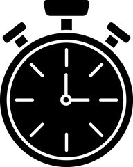 Sticker - Alarm clock icon in b&w color.