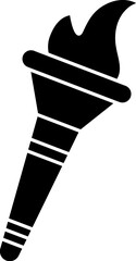 Poster - B&W flaming torch icon or symbol.