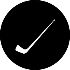 Sticker - B&W golf stick icon in flat style.