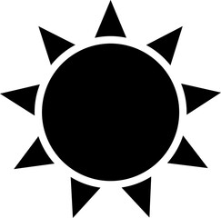 Poster - Sun icon or symbol in b&w color.