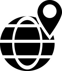 Sticker - Global location icon in b&w color.