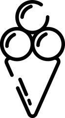 Poster - Ice cream cone icon in thin line art.