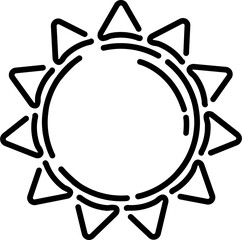 Poster - Sunflower icon in black line art.