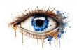 Watercolor artistic image of realistic eye