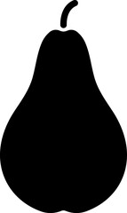 Wall Mural - Flat style pear icon in black color.