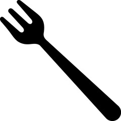 Sticker - Flat style fork icon in black color.