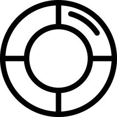 Canvas Print - Lifebuoy icon or symbol in line art.