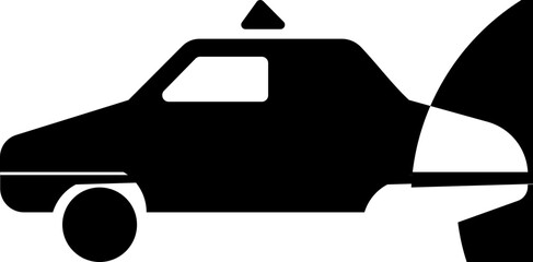 Canvas Print - Flat taxi car icon or symbol.