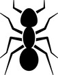 Ant icon in black color.