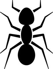 Poster - Ant icon in black color.