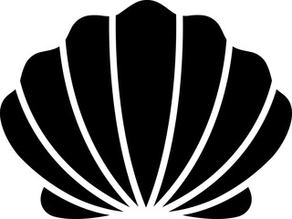 Poster - Flat style shell icon in b&w color.