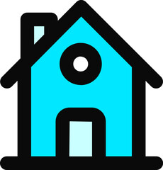 Sticker - Flat style Home icon or symbol.