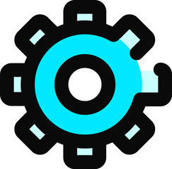 Wall Mural - Cogwheel or Setting icon in blue and black color.