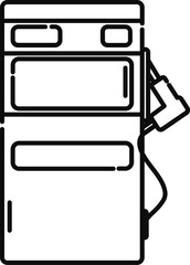 Poster - Illustration of fuel station icon in line art.