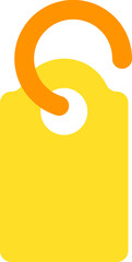 Wall Mural - Isolated Tag icon in yellow and orange color.