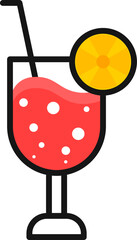 Wall Mural - Vector illustration of cocktail or mocktail drink icon.