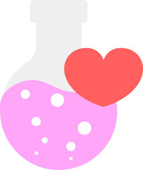 Canvas Print - Flat style love potion icon in red and pink color.