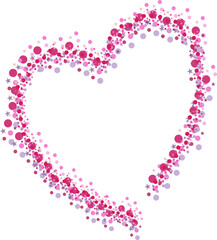 Poster - Heart shape made by pink glitter sparkle on white background.