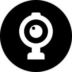 Sticker - Web camera glyph icon in flat style.