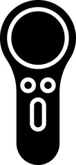 Poster - B&W remote control icon in flat style.