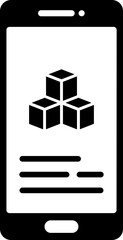 Canvas Print - Cubes on smartphone screen glyph icon or symbol.